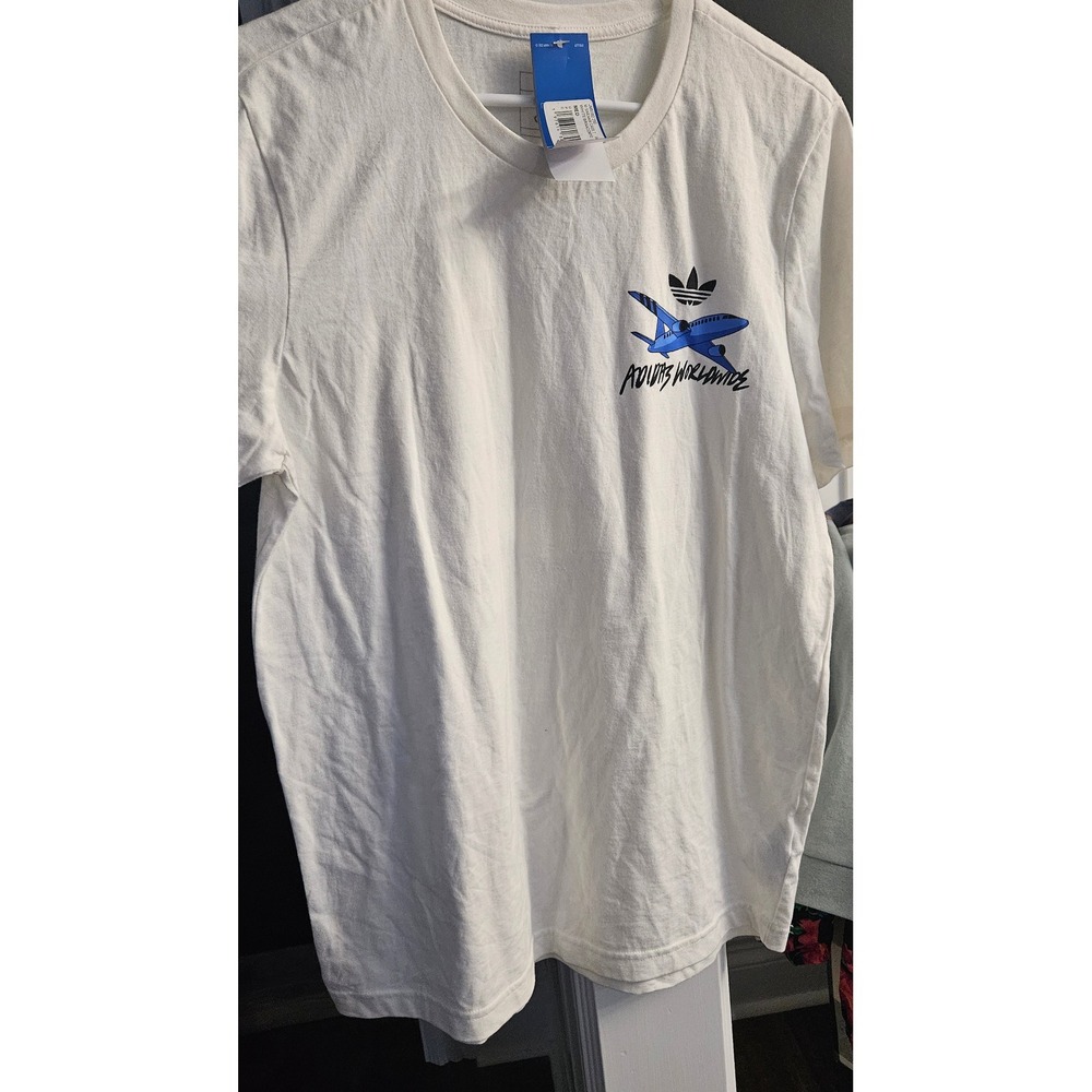 NWT Gorpcore Adidas Mens Worldwide Sneaker Case Graphic T-Shirt White 250 M